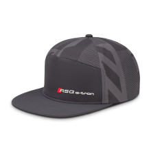 čepice kšiltovka Audi šedá barva snapback nápis Audi Sport RSQ e-tron