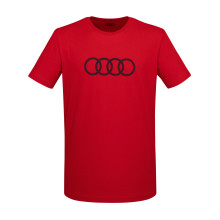 tričko Audi logo kruhy červená barva pánské tshirt